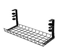 Caja de gestión de cables debajo del escritorio, organizador de cables, estante de almacenamiento, bandeja de gestión de cables de escritorio, sin taladro, organización de cables de metal para el