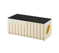 Caja de gestión de Cables Grande, Organizador y Cubierta for enrutador, Soporte de regleta, Salida de Suelo, Caja de Almacenamiento de Cables con Tapa(Cream Black)