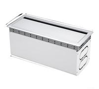 Caja de gestión de cables integrada con cepillo de polvo de construcción de aleación de aluminio y operación silenciosa del tirón (plata)