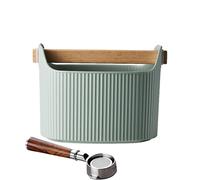 Caja de golpe de - Cubo de café extraíble con barra de madera de haya | Bin de residuos absorbentes de choque | Contenedor de volcado de gran capacidad para el uso del hogar, la oficina, el u