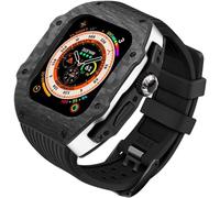 Caja de goma de la caja de reloj de fibra de carbono, para Ultra 8 7 6 5 4 SE, Kit de mod Mod de la banda de goma de la caja del deporte, para accesorios de reemplazo de 44 mm de 44 mm de 45 mm