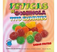 CAJA DE GOMINOLA DE TETAS AZUCAR SABOR FRUTAS 6 COLORES Y SABORES MADE IS SPAIN