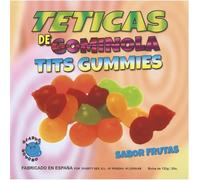 CAJA DE GOMINOLA DE TETAS BRILLO SABOR FRUTAS 6 COLORES Y SABORES MADE IS SPAIN