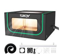 Caja de grabado láser integrada actualizada con luz LED, kit de ventilación, tienda de campaña que se adapta a la mayoría de cortadores láser, aísla contra el humo, el olor y el ruido, protección