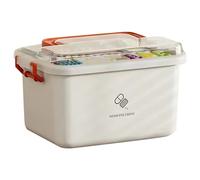 Caja de gran capacidad, botiquín portátil de primeros auxilios para el hogar, caja de emergencia familiar con estuche de almacenamiento multicapa B