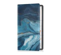 Caja de guantes de cuero de alta calidad con textura de mármol azul y dorado para tarjetas de registro de coche y seguro para tarjetas, documento esencial, documento de licencia de conducir