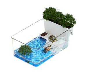 Caja de hábitat para Reptiles, caparazón de Tortuga, terrario Decorativo, estación de Tren, hábitat de alimentación de, Tortuga pequeña Mascota, pedagogía Natural, Pantalla para Tortuga