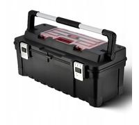 Keter Caja de herramientas 26 pulgadas – Caja organizadora extraíble – Negro/Rojo