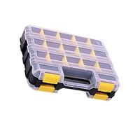 Caja de herramientas con tapa transparente de doble cara, 34 compartimentos, caja organizadora con separadores extraíbles para tornillos, organizador de compartimentos extraíbles