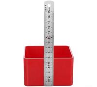Caja de herramientas de nivel de plástico ABS con alineación de haz de luz, caja de regla roja para nivelación horizontal y almacenamiento de herramientas con agujeros de drenaje de agua y marcas de