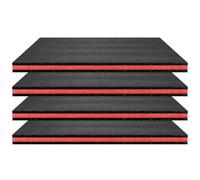 Caja de Herramientas de polietileno, insertos de espuma de alta elasticidad, organizador resistente a desgarros, color negro y rojo, 15, 75x19, 69x1, 18 pulgadas, 4 Uds.