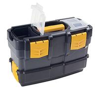 Caja de herramientas doble L350xP170xH230 mm, con 2 organizadores + bandeja + compartimento para herramientas eléctricas