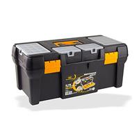 Caja de herramientas en polipropileno 23 "L 580 x P 280 x H 250 mm, 4 organizadores en la tapa + bandeja interior