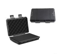 Caja de herramientas hermética resistente al agua ABS organizador de almacenamiento de hardware con esponja a prueba de golpes para aviación al aire libre fotografía campo investigación negro (negro)