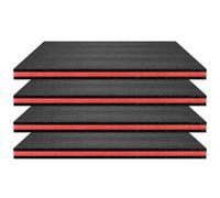 Caja de herramientas Insertos de espuma para cajas de herramientas 4 Uds. Hojas de polietileno negras y rojas 15, 75x19, 69x1, 18 pulgadas Organizador resistente al desgarro de alta elasticidad