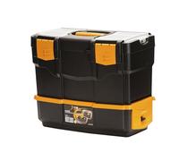 Caja de herramientas L420xP220xH340 mm, con 2 organizadores + bandeja + compartimento para herramientas eléctricas
