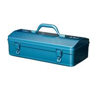 Caja de herramientas metálica Contenedor de almacenamiento con cerradura, Herramienta portátil de chapa gruesa de hierro, Estuche de almacenamiento azul con asa Para carpintería, vehí(Size:42x16x12cm)
