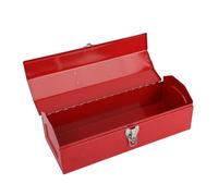 Caja de herramientas portátil de metal rojo con estilos de techo de cadera, organizadores de herramientas para reparación mecánica, almacenamiento de herramientas con diseño de una sola capa