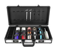 Caja de herramientas portátil de peluquería con cerradura de código, caja de herramientas de peluquería, caja de almacenamiento para herramientas de peluquería, bolsas de maquillaje, 55 x 27 x 11 cm,