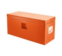 Caja de herramientas resistente para caja de camioneta de 60 x 38 x 38 cm, caja de herramientas de acero con cerradura, resistente a la intemperie, caja de almacenamiento con tapas de asistencia de