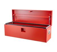 Caja de herramientas resistente para caja de camioneta de 91 x 38 x 38 cm, caja de herramientas de acero con cerradura, resistente a la intemperie, caja de almacenamiento con tapas de asistencia de