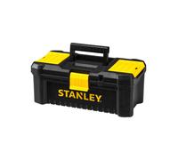 STANLEY Caja de herramientas de plástico con cierre de plástico, 32 x 18,8 x 13,2 cm, asa ergonómica, organizadores en la tapa, bandeja interior extraíble, orificio para candado, STST1-75514