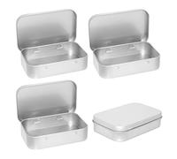 caja de hierro de almacenamiento de una pieza de aluminio de 4 piezas, contenedor de almacenamiento rectangular de metal, caja de objetos pequeños de almacenamiento para el hogar