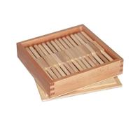 Caja de husillo Montessori de alta calidad, contenedor de almacenamiento de madera de haya maciza para contar husillos, material matemático para sentido de números y correspondencia uno a uno, aula