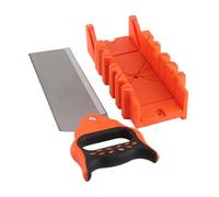 Caja de Ingletes con Sierra, Herramienta de Corte de Madera con Abrazadera, Caja de ingletes multiusos para carpintería (Caja de inglete de sujeción de 12 pulgadas + sierra de 14 pulgadas)