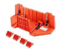 Caja de ingletes de plástico PolyGen con abrazadera integrada, caja de sierra manual para cortar madera para bricolaje, caja de ingletes de sujeción con ángulos de 0-90 grados