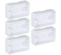 Caja de Instalación Externa para Pared 5 Piezas | Aberturas Troquelables para Cables, Apta para Muro Duro y Tabique de Yeso o Madera, Formato Compacto