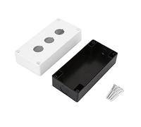 Caja de interruptor de botón pulsador de 3 orificios de 22 mm |Estación de control resistente a la intemperie ABS retardante de llama |Caja de botón pulsador de montaje en pared (White)