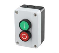 Caja de interruptores de botón impermeable IP67 de plástico ABS con control momentáneo de reinicio automático para parada de máquina industrial, estación de botón de señal única para (botón doble)