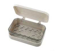 Caja de jabón de plástico apta para drenar que se adapta a la mayoría de jabones de barra estándar, proporciona estabilidad y evita que se deslice durante el uso (blanco)