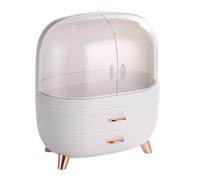 Caja de joyas maquillaje de espacio, organizador cosmético impermeable ahorrador para acceso fácil a una organización, blanco, S
