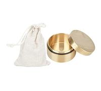 Caja de Joyería Antigua, Pastillero Pequeño con Bolsa de Tela de Latón Hecho a Mano para Joyería de Hojas de té (Grande)