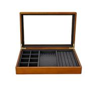 Caja de joyería Caja de almacenamiento de joyas Caja de joyería multifuncional Caja de almacenamiento de joyas de madera Bandeja de exhibición de anillos de microfibra Caja de almacenamiento de pulser