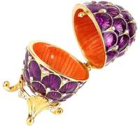 Caja de joyería de huevo Caja de anillo de diamantes de imitación de huevo Pendientes de huevo de primavera Contenedor Soporte de almacenamiento de huevos de Pascua Huevo de Pascua esmaltado La decora