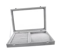 Caja de joyería de tapa transparente Organizador de cajas apellibles y estuche de almacenamiento de anillo para collares y colgantes Pantalla de joyería portátil con amigos y familiares materiales