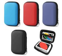 Caja de Juego de Cartas, 4 Piezas Estuche para Cartas de Juego, Caja De Almacenamiento De PóQuer De Cartas, Mini Tarjetas De Juego, para Tarjetas, Cables de Datos(Rojo, Morado, Negro, Azul Claro)