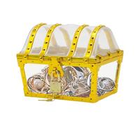 Caja de juguetes del tesoro pirata, juguete del tesoro transparente, divertido,