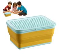Caja De Juguetes | Organizador De Silicona Plegable De Gran Capacidad,Bandeja De Almacenamiento De Juguetes Con Tapa De Dormitorio,Para Rompecabezas Ladrillos De Construcción Ropa Sala De Juego