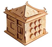 Caja de la Casa del Dragón 3D de Madera,Juego Escape Room,Laberintos Rompecabezas Mentales Juguetes,Caja del Tesoro,Secreto Caja para Dinero de Regalo