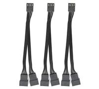 Caja de la Computadora Cable de Alimentación del Ventilador, Duradero 4 Pines 3 Piezas Diseño único Instalación Simple 1 a 2 Cables Divisores, Aislamiento de PVC 14 Cm Accesorios para