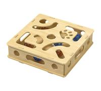 Caja de laberinto de inteligencia para gatos, juguete interactivo con compartimentos de campana y golosinas para estimulación mental y alivio del aburrimiento, fomentando el comportamiento natural de