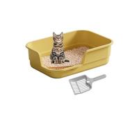 Caja De - Lados Altos Baja - Bandeja Sanitaria con Tapa Abierta Semi Cerrada | para Interior Gatito Mascota Mayor Hogar Oficina Residencia Apartamento Hotel Casa De Campo Sala Balcón