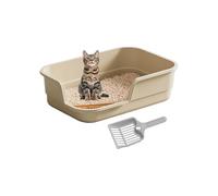 Caja De - Lados Altos Baja - Bandeja Sanitaria con Tapa Abierta Semi Cerrada | para Limpieza Control De Olores Interior Oficina Residencia Estudiantil Apartamento Hogar Hotel Balcón