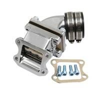 Caja de Láminas Admisión Tubo de colector de admisión compatible con DIO50, AF17, AF18, AF27 y AF28. Compatible con carburador de motocicleta de 2 tiempos Honda 100, 50 cc Válvula de(Black)