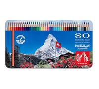 Caja de lápices de acuarela Caran D’ache Prismalo para artistas, colores al agua, caja de metal (12 lápices), color Set Of 80 80