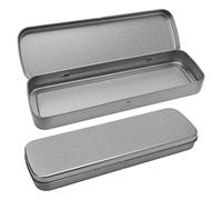 Caja De Lápices De Metal De 2 Piezas, Caja De Hierro Rectangular Portátil, Caja De Lápices Con Tapa Abatible, Caja De Almacenamiento De Útiles Escolares, Caja De Almacenamiento Multiusos